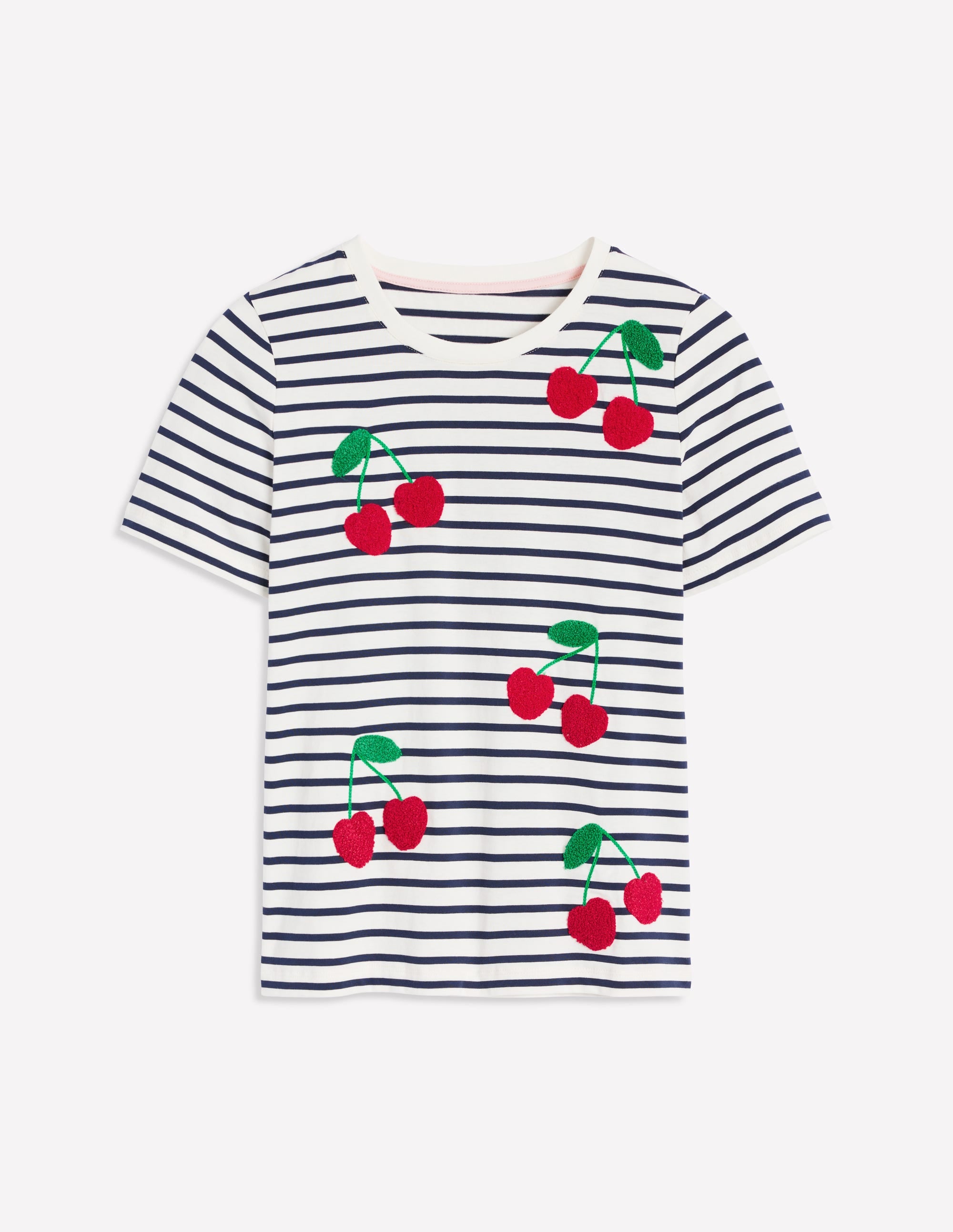 Relaxed Novelty T-Shirt-Ivory, French Navy, Cherries - Image 5
