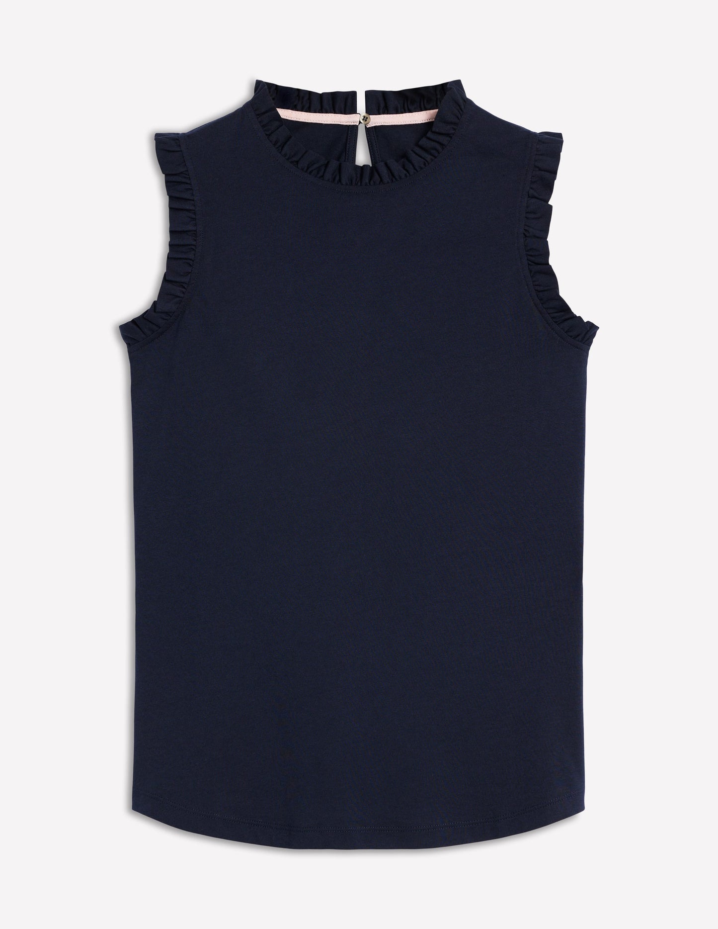 Supersoft Frill Detail Vest-Navy