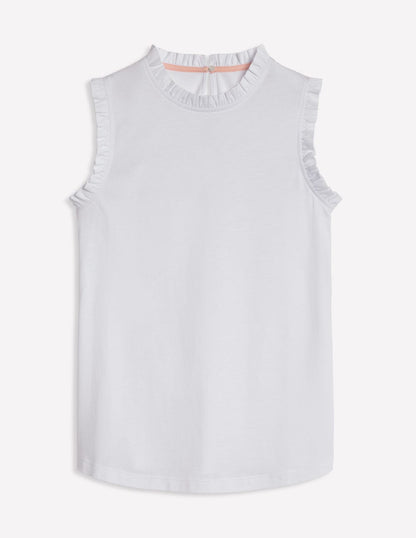 Supersoft Frill Detail Vest-White