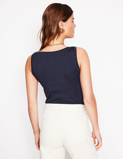 Essential Scoop-Neck Vest-Navy