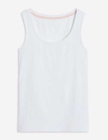 Essential Scoop-Neck Vest-White