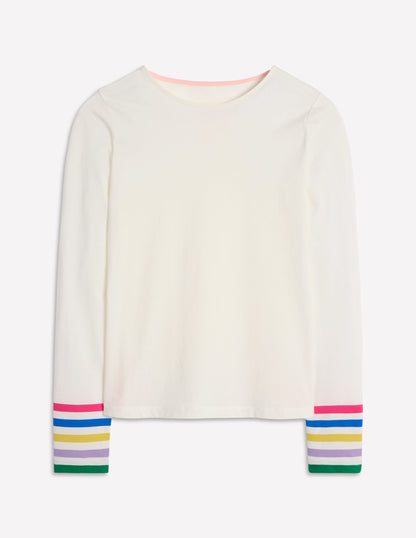 Stripe Cuff Top-Ivory Rainbow Stripe Cuff-5