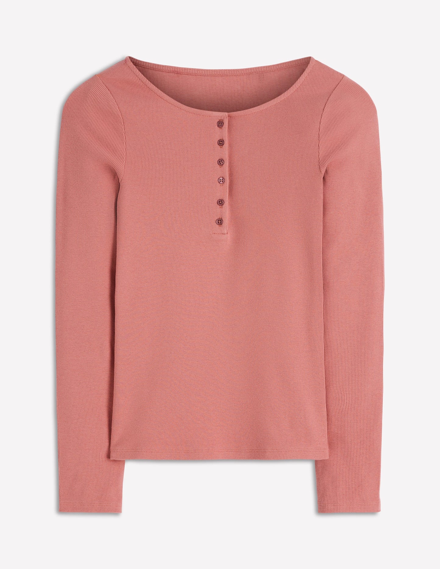 Rib Henley-Vintage Rose