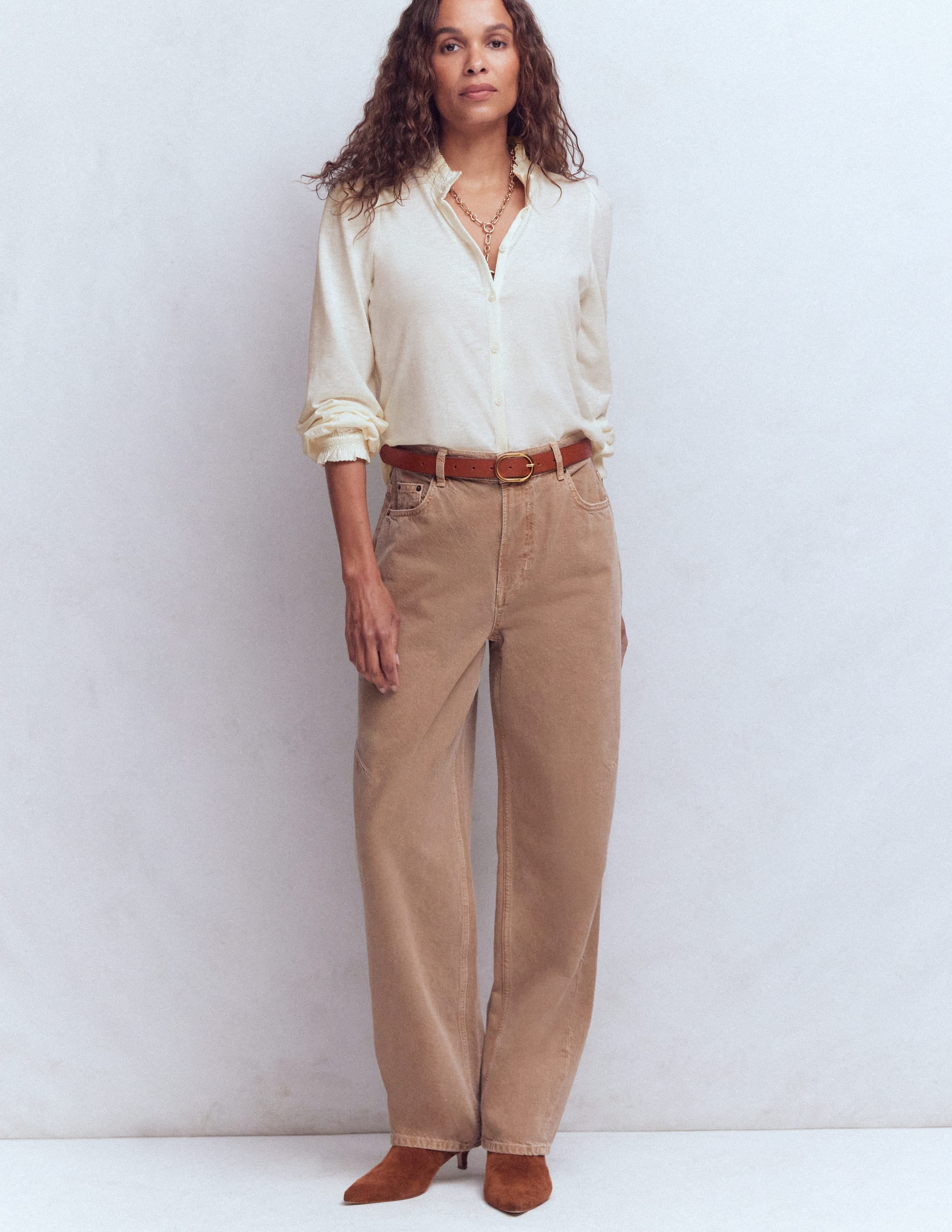 Effie Smocked Detail Shirt-Ivory - Image 4