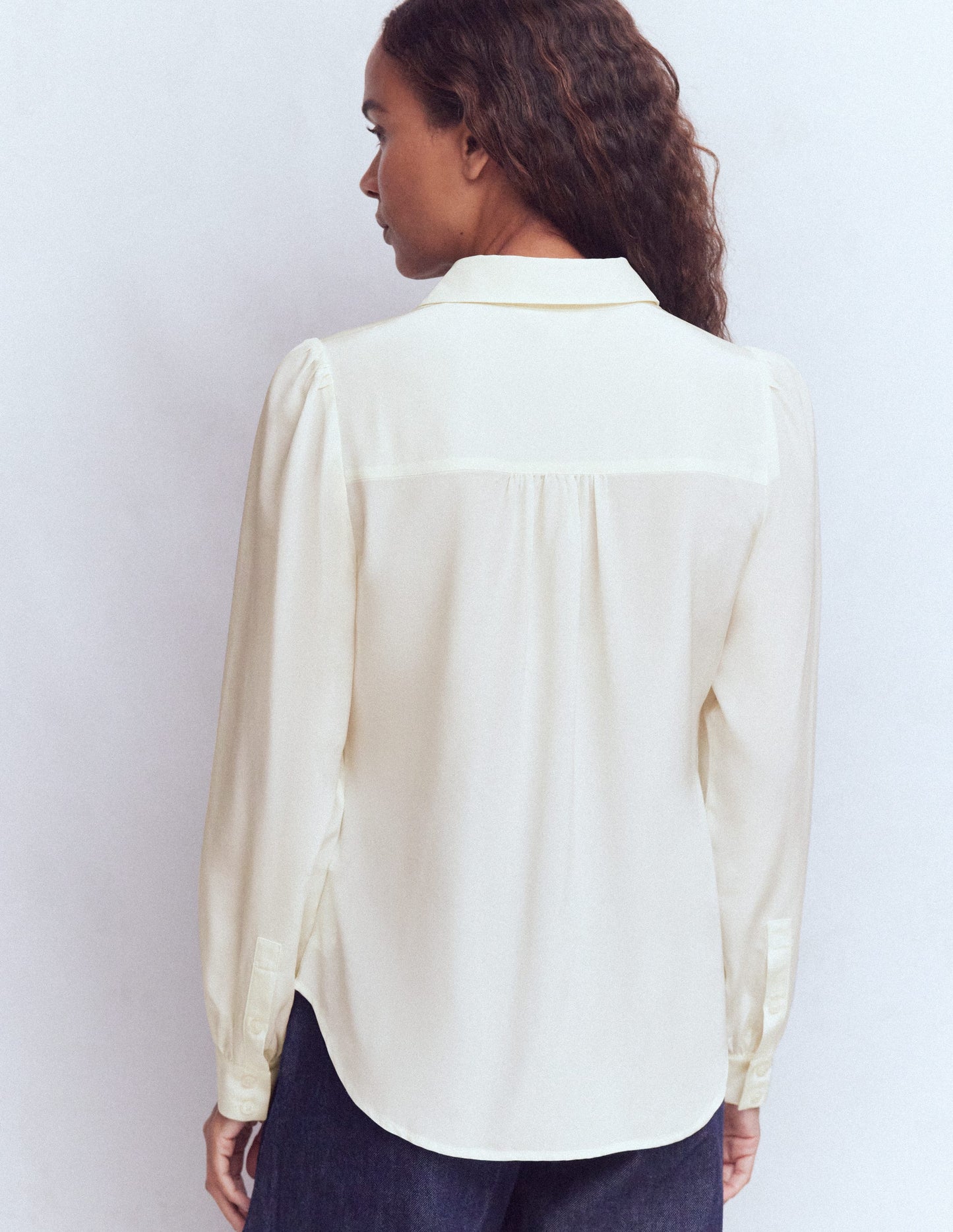 Sara Silk Shirt-Ivory