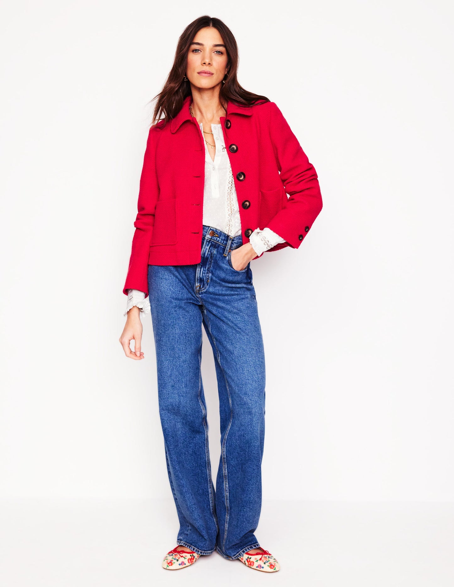 Knightsbridge Swing Jacket-Red