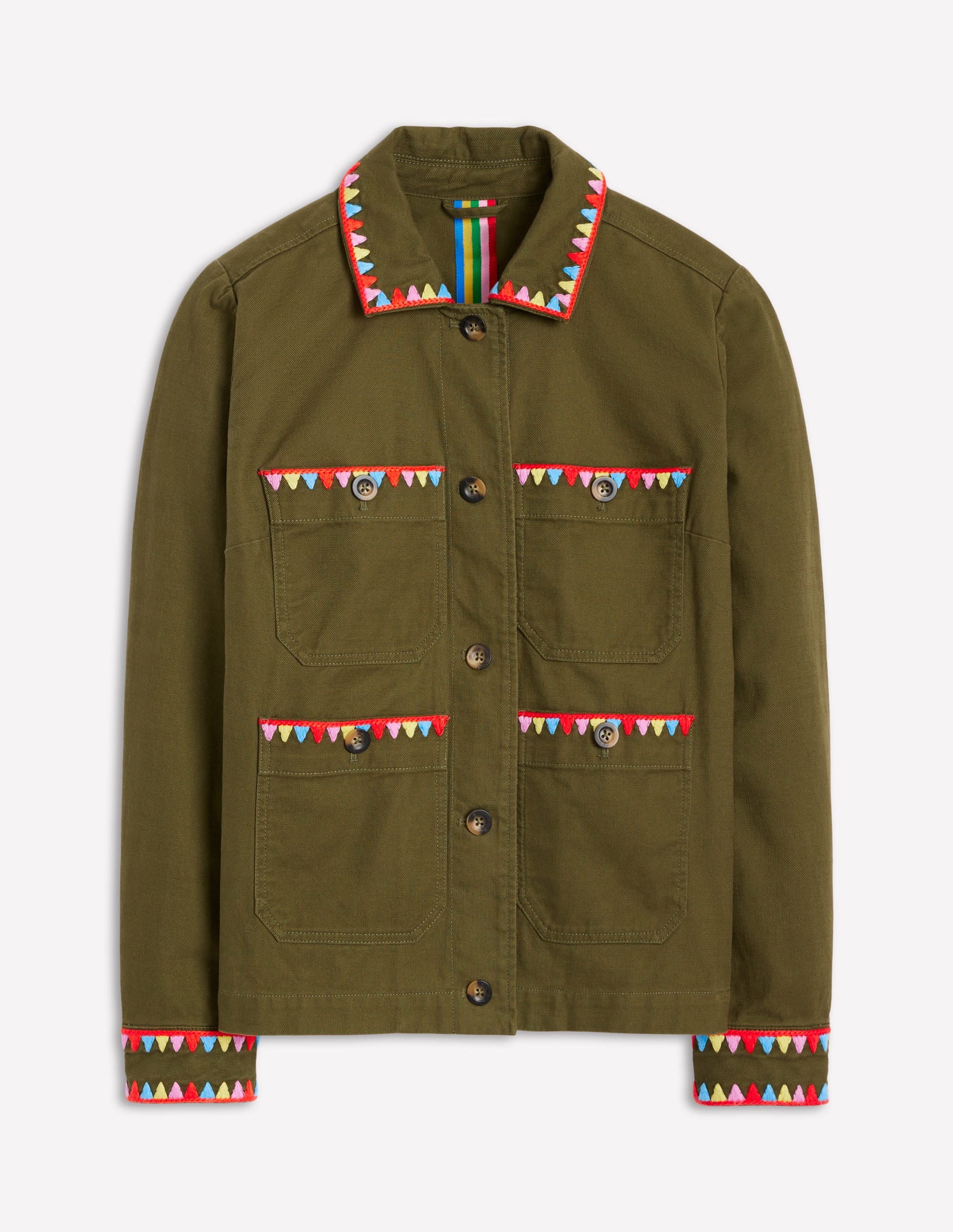 Embroidered Utility Jacket-Woodland Green - Image 6