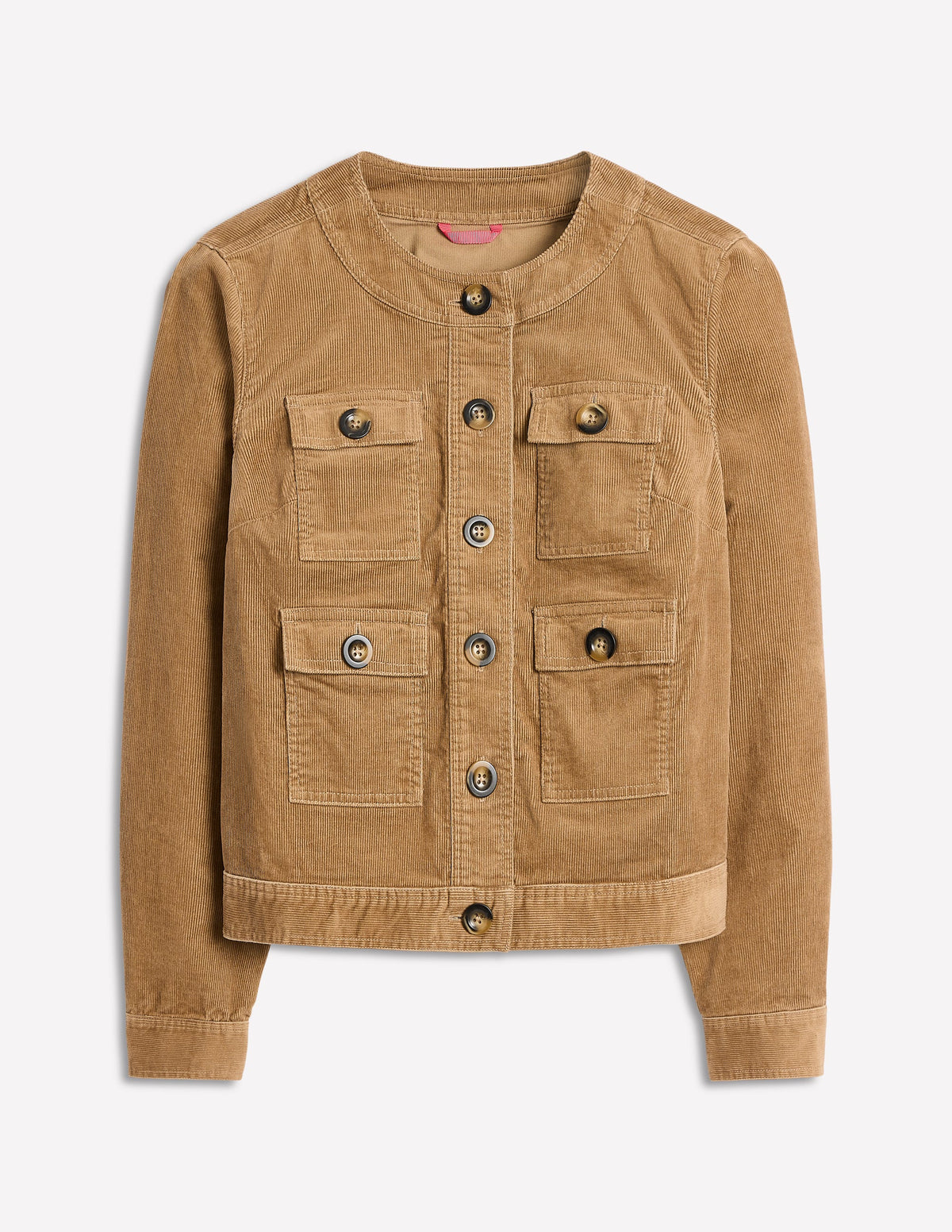 Collarless Casual Jacket-Cappuccino - Image 5