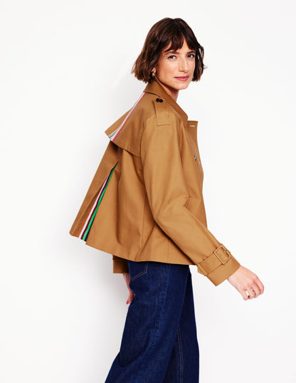 Mayfair Cropped Trench-Hazelnut Brown