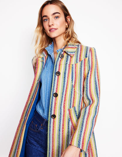 Lincoln Stripe Coat-Rainbow Twill Stripe