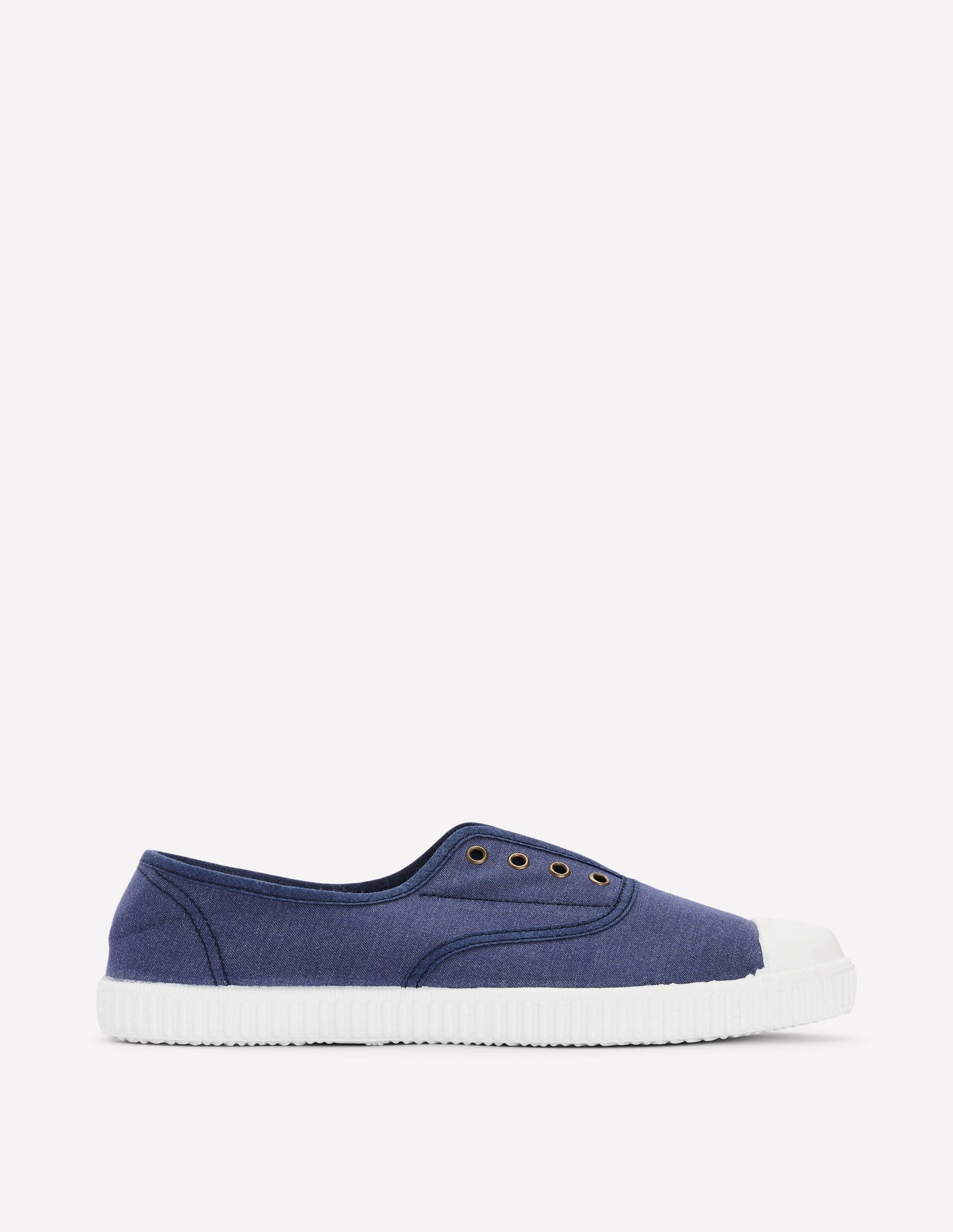 Laceless Canvas Plimsolls-Navy