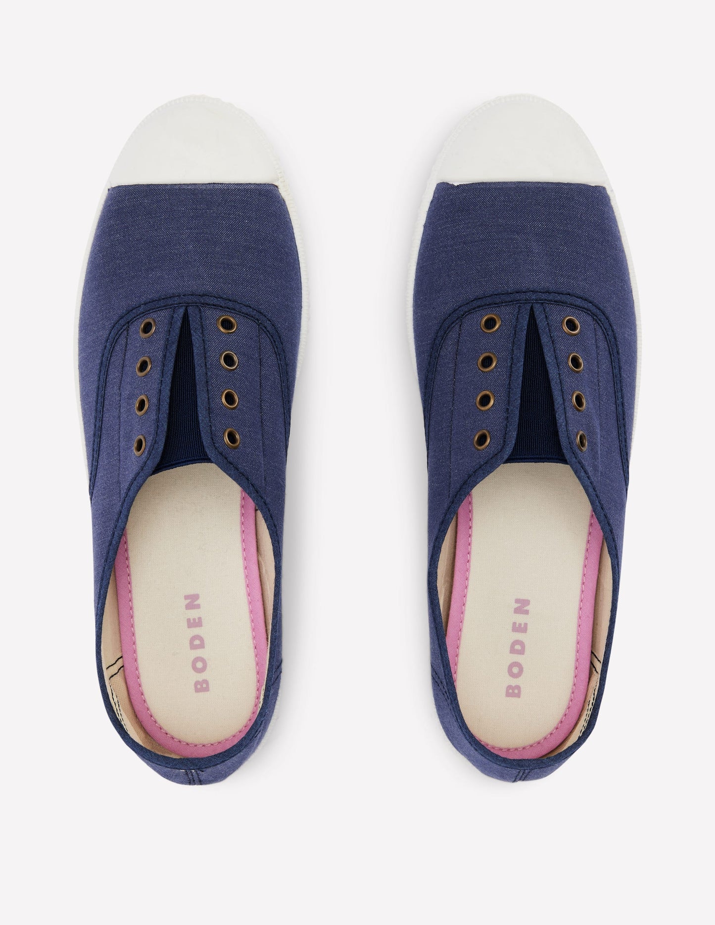 Laceless Canvas Plimsolls-Navy