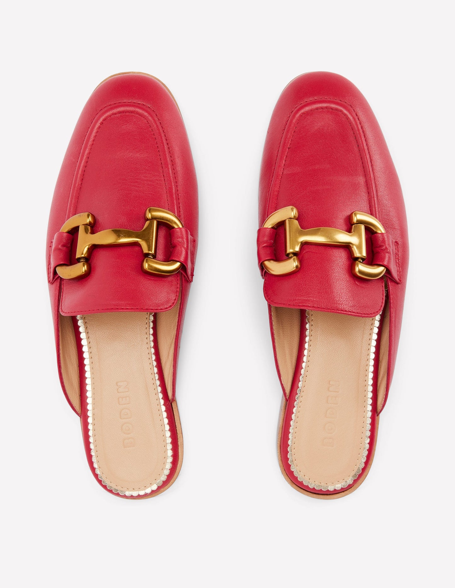 Iris Snaffle Mule Loafers-Red