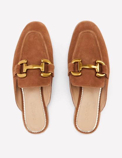 Iris Snaffle Mule Loafers-Tan