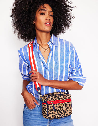 Canvas Cross-body Bag-Leopard