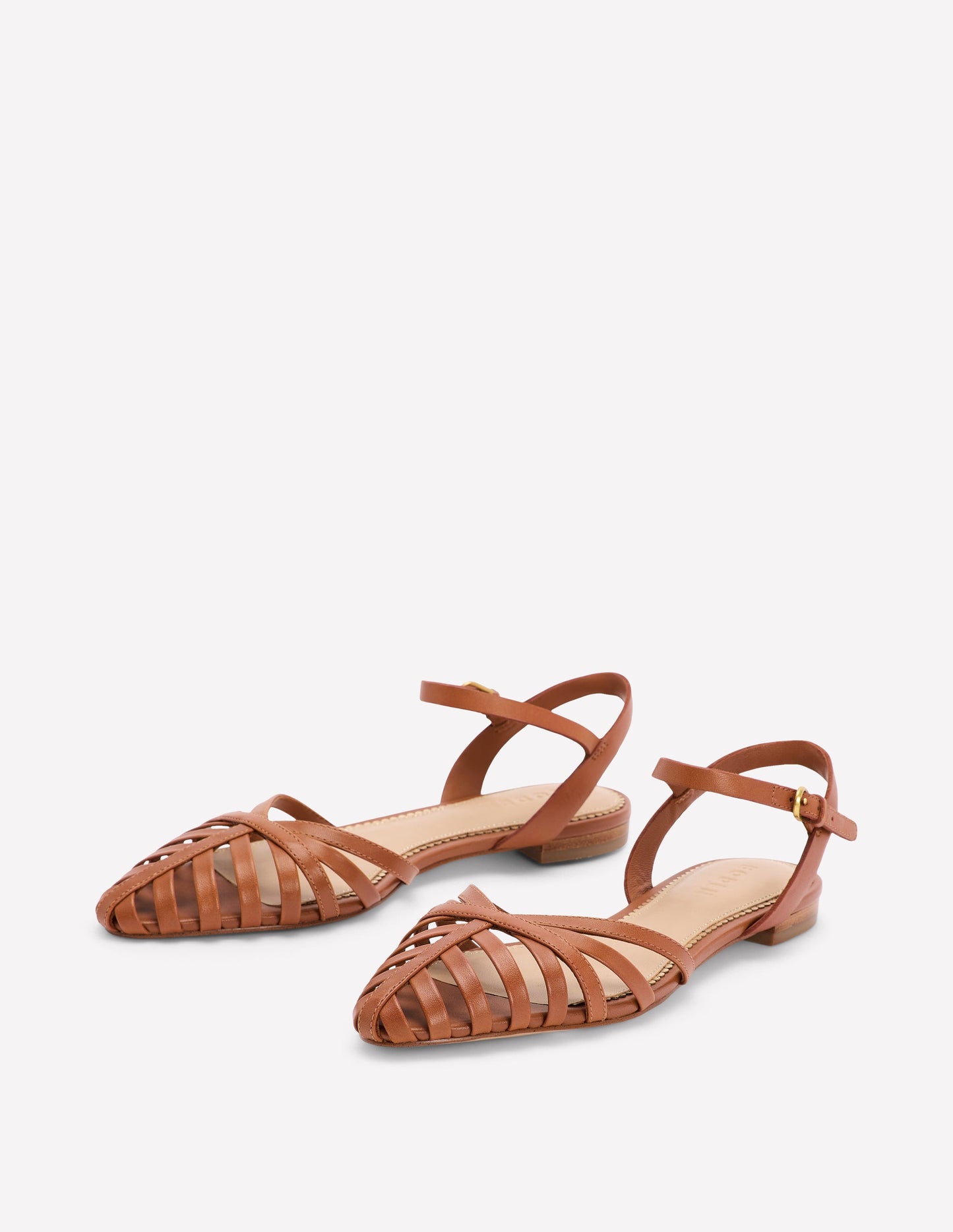 Multi Strap Pointed Sandal-Tan