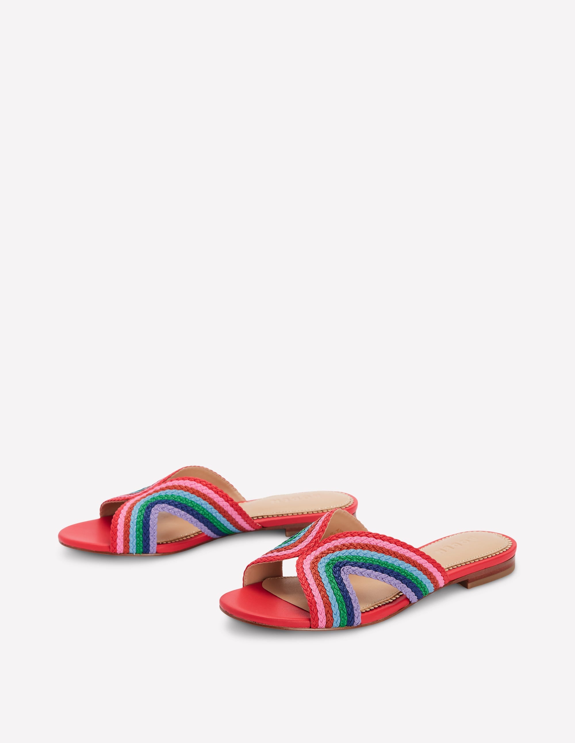 Striped Flat Sandals-Red, Multi - Image 3