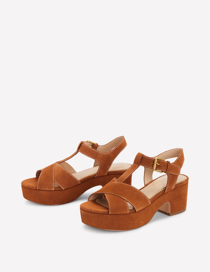 Cut Out Wedge Sandal-Tan