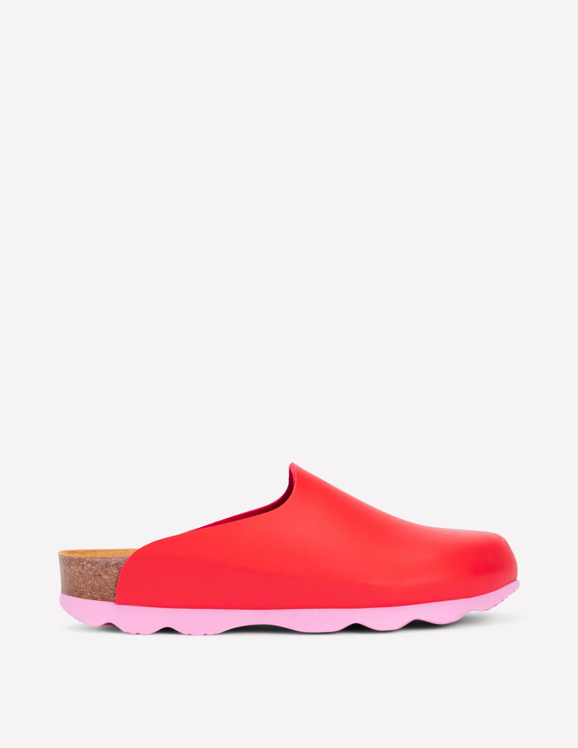 Lyla Colour Block Clogs-Post Box Red/Soft Pink - Image 1