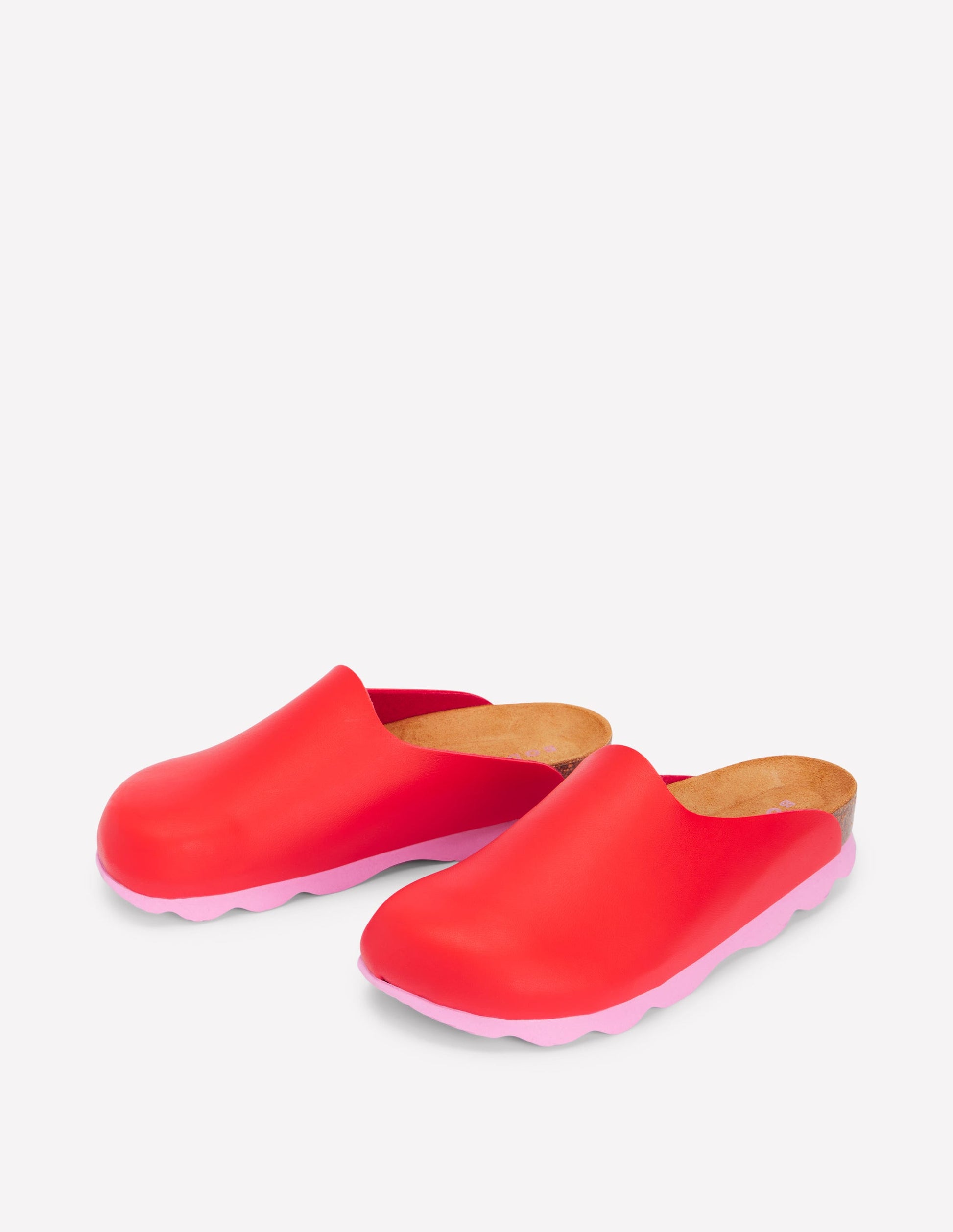 Lyla Colour Block Clogs-Post Box Red/Soft Pink-3