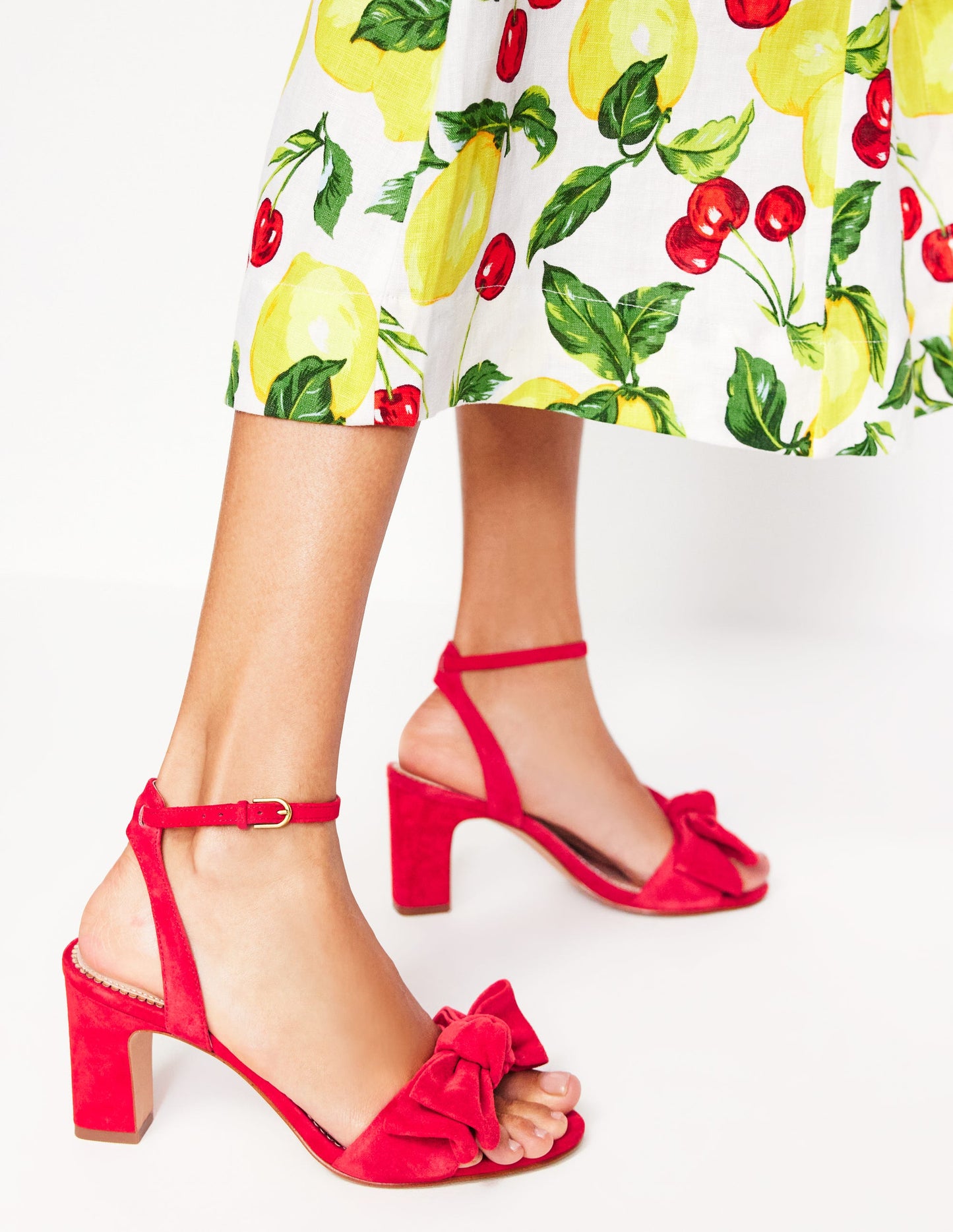 Bow Heeled Sandals-Hibiscus