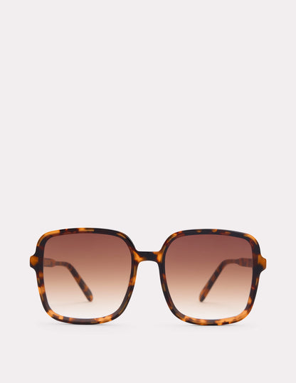 Oversized Square Sunglasses-Classic Tort