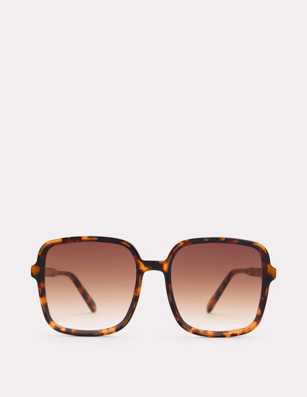 Oversized Square Sunglasses-Classic Tort