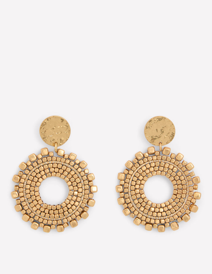 Circle Motif Earrings-Gold