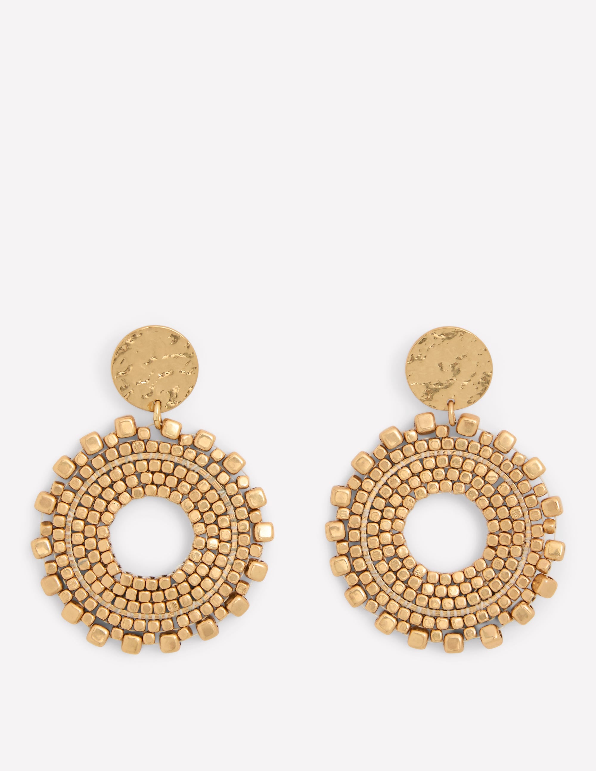 Circle Motif Earrings-Gold - Image 1