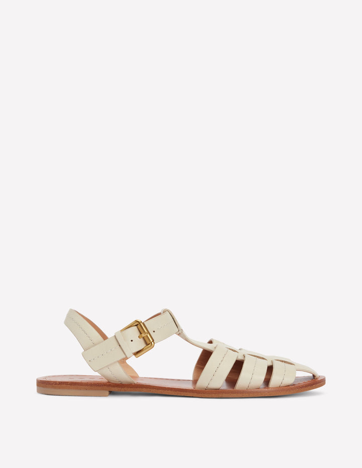 Fisherman Flat Sandals-Ecru