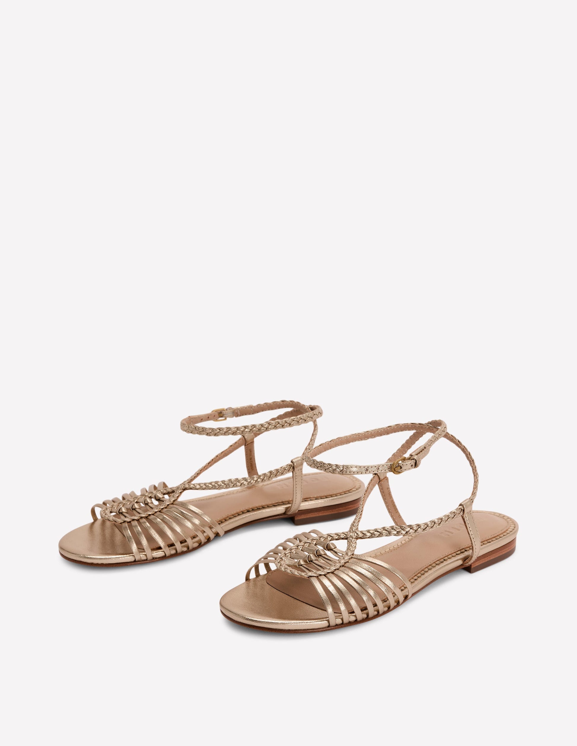 Multi Strap Flat Sandal-Gold Boden Global - Main Image