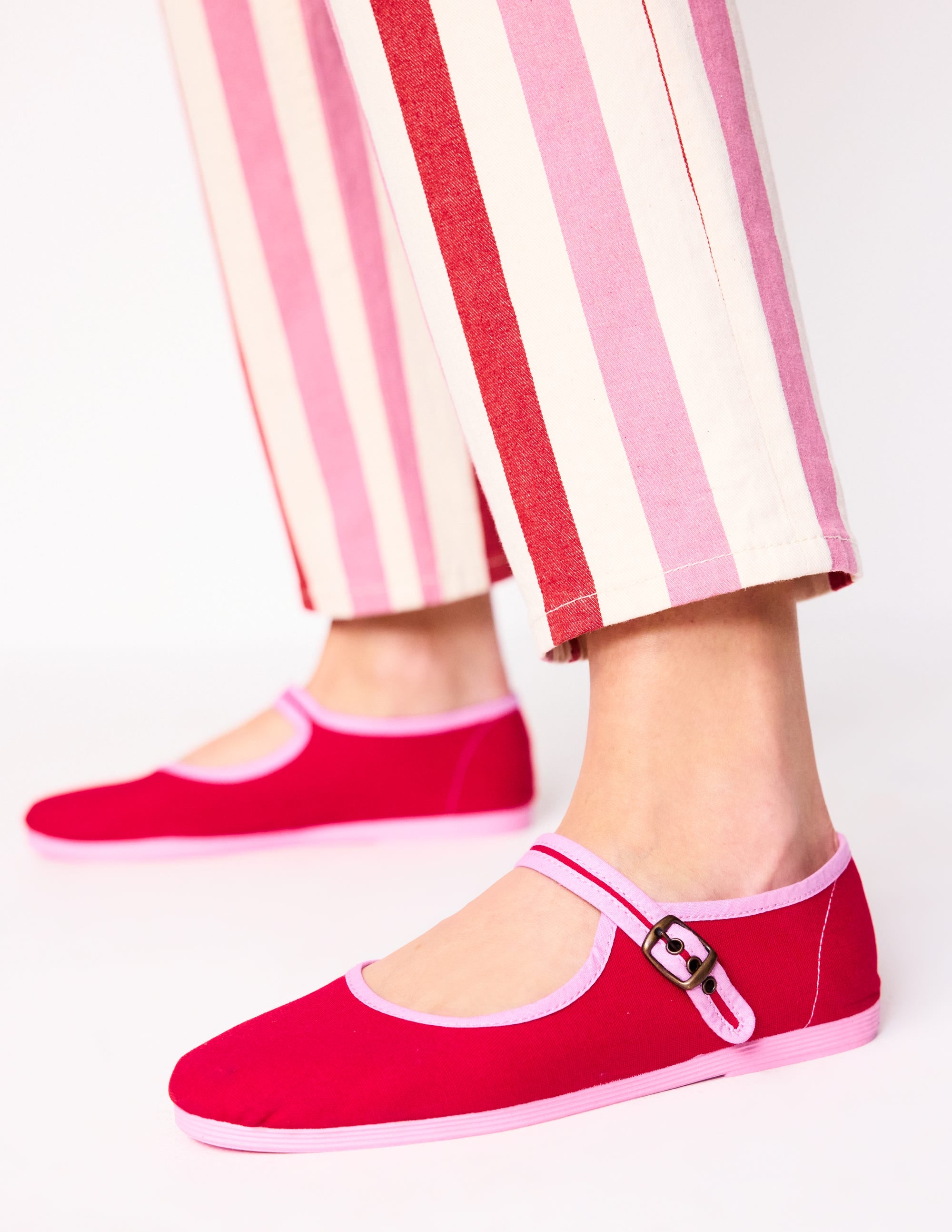Flexi Mary Jane-Post Box Red/ Soft Pink - Image 2
