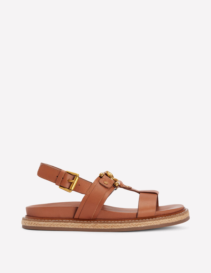 Hardware Detail Footbed Sandal-Tan