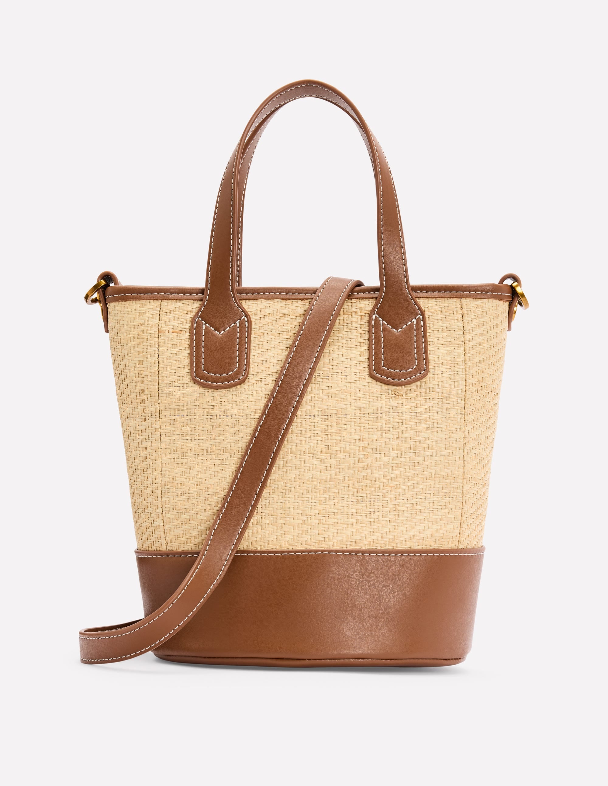 Woven Mini Bucket Bag-Natural/tan - Image 1