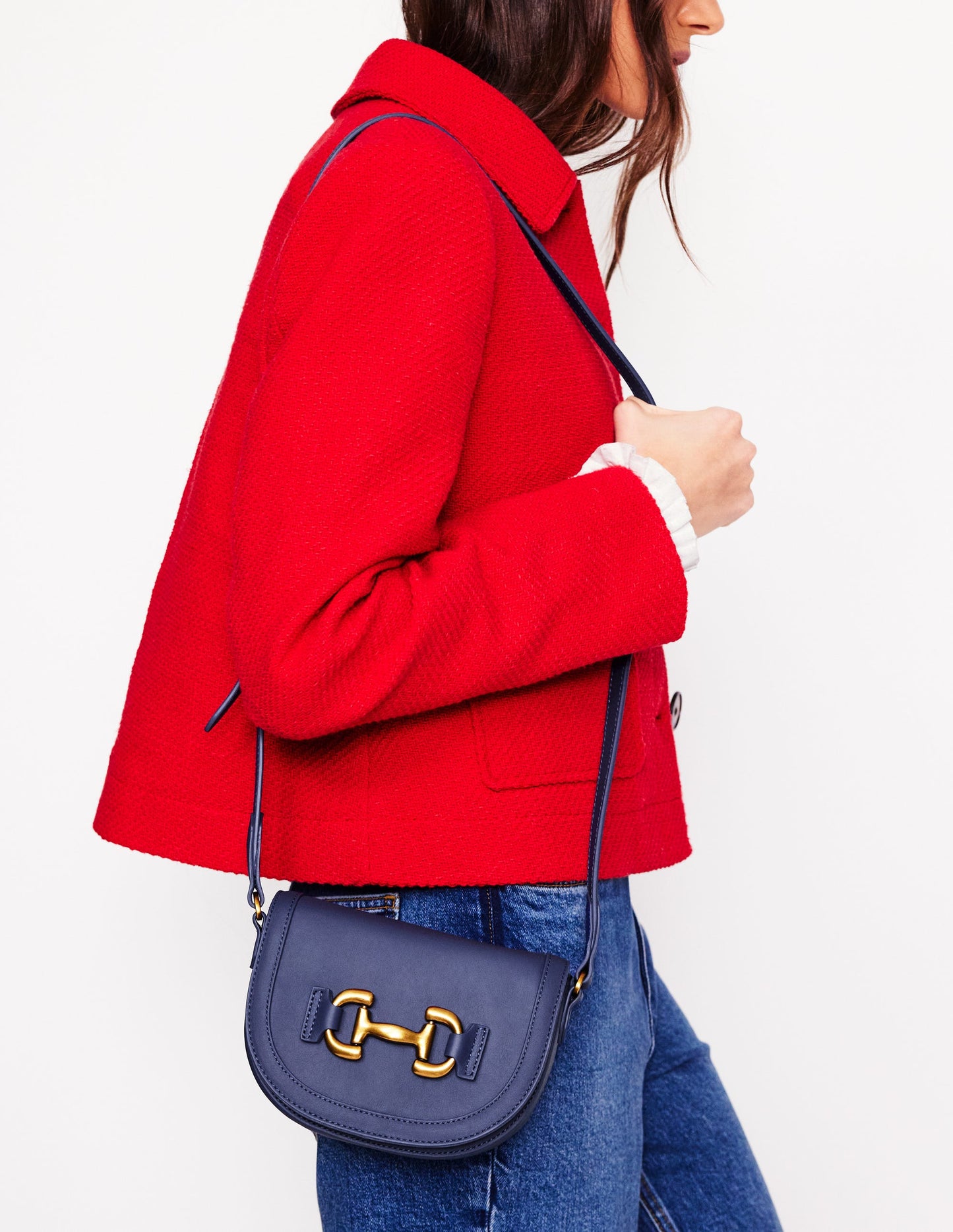 Iris Snaffle Mini Satchel-Navy