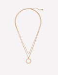 Circle Ring Layered Necklace-Gold