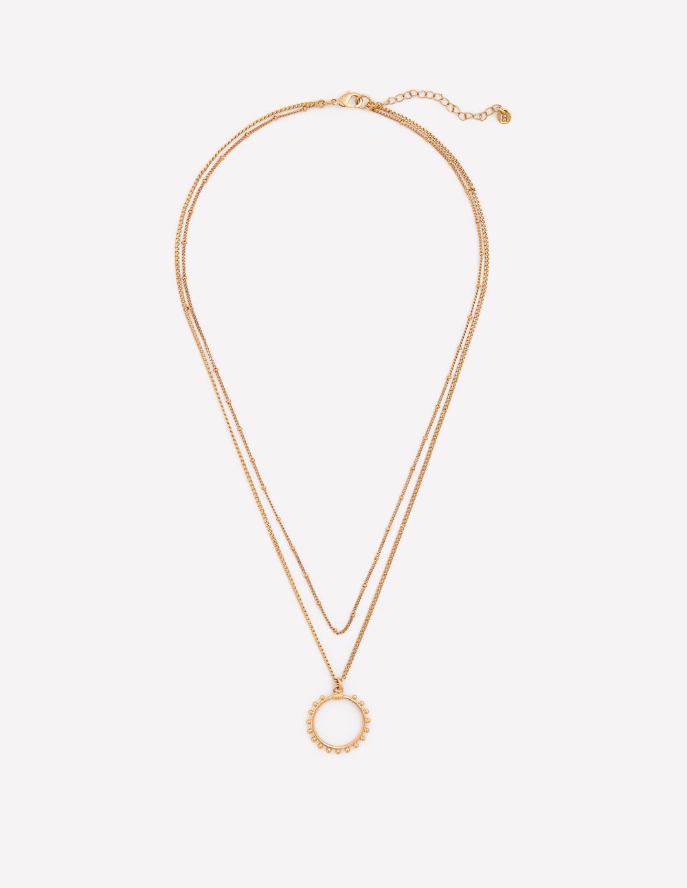Circle Ring Layered Necklace-Gold - Image 1