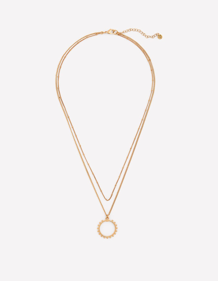 Circle Ring Layered Necklace-Gold