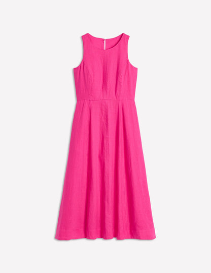 Carla Linen Midi Dress-Pink Peony