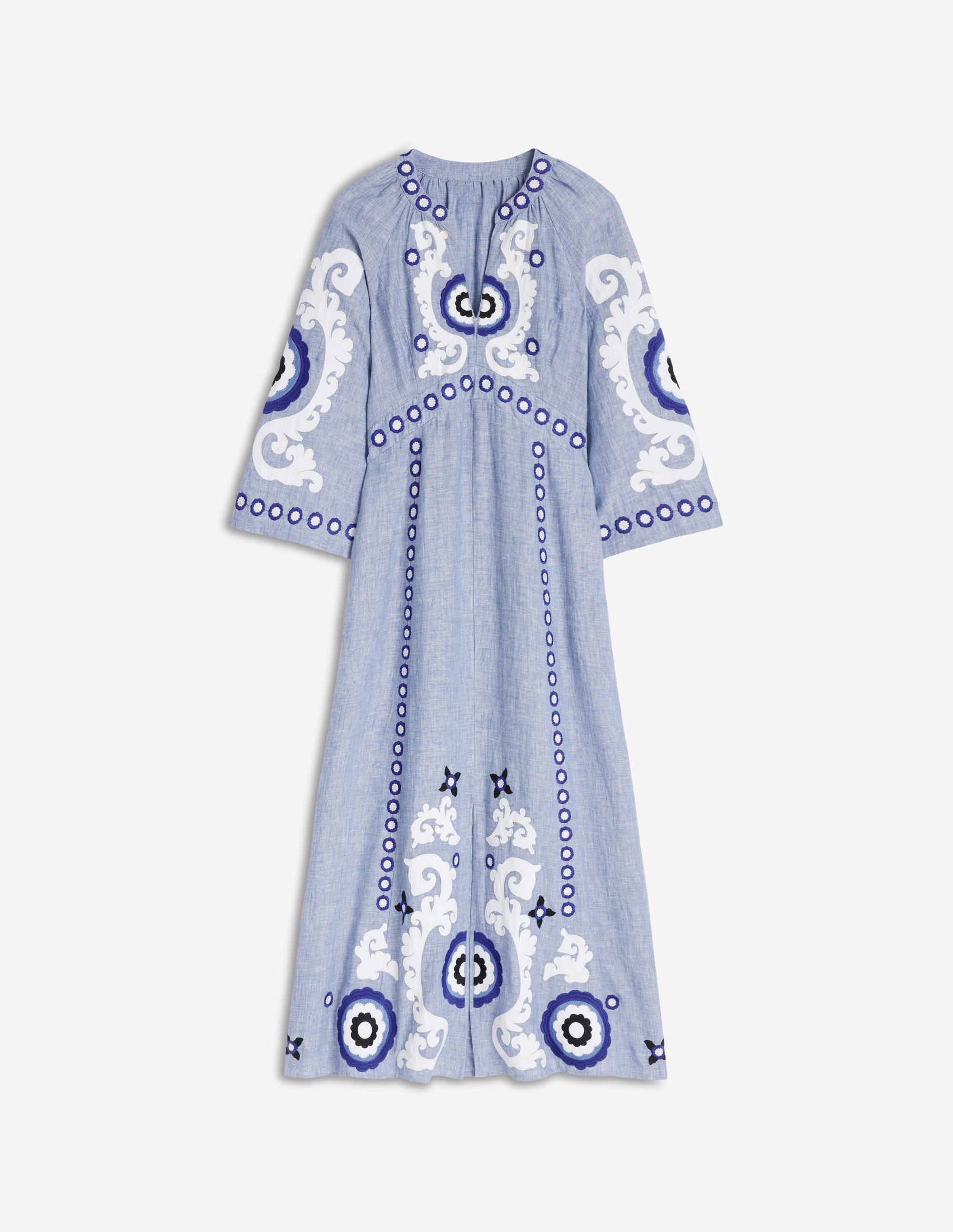 Una Linen Midi Dress-Chambray - Image 7