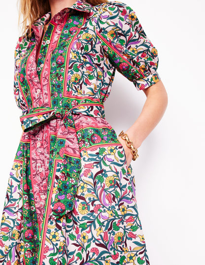 Alexa Maxi Shirt Dress-Multi, Enchanting Vine-3