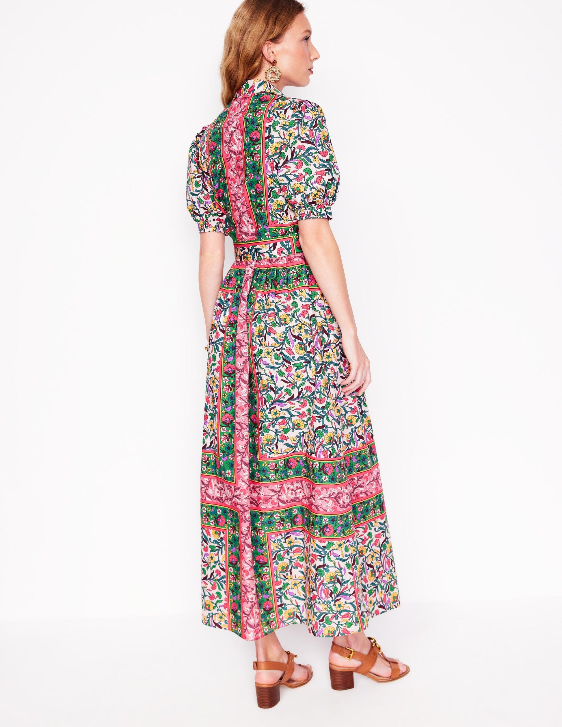 Alexa Maxi Shirt Dress-Multi, Enchanting Vine-4