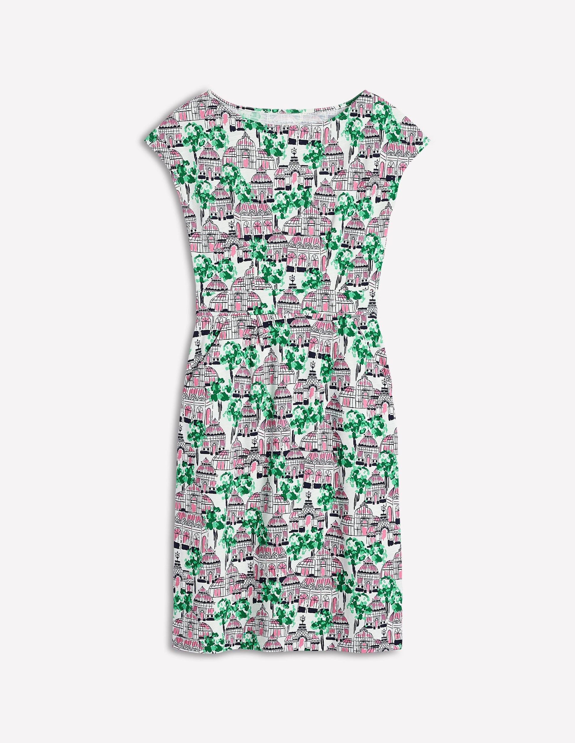 Florrie Jersey Dress-Ivory, Botanical Greenhouse-5
