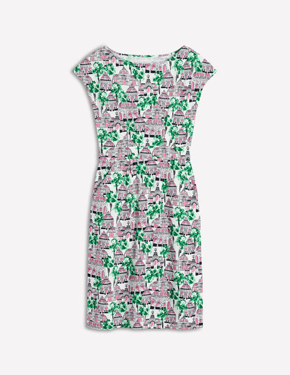 Florrie Jersey Dress-Ivory, Botanical Greenhouse-5