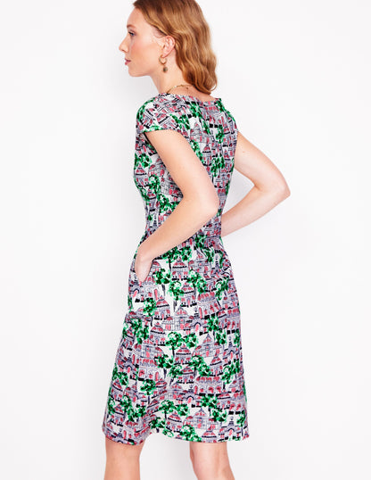 Florrie Jersey Dress-Ivory, Botanical Greenhouse-3