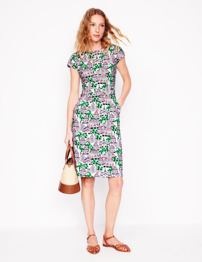 Florrie Jersey Dress-Ivory, Botanical Greenhouse-4