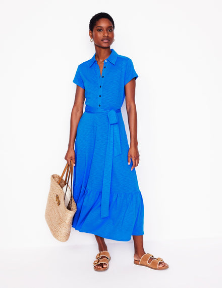 Cressida Jersey Shirt Dress-Gallery Blue