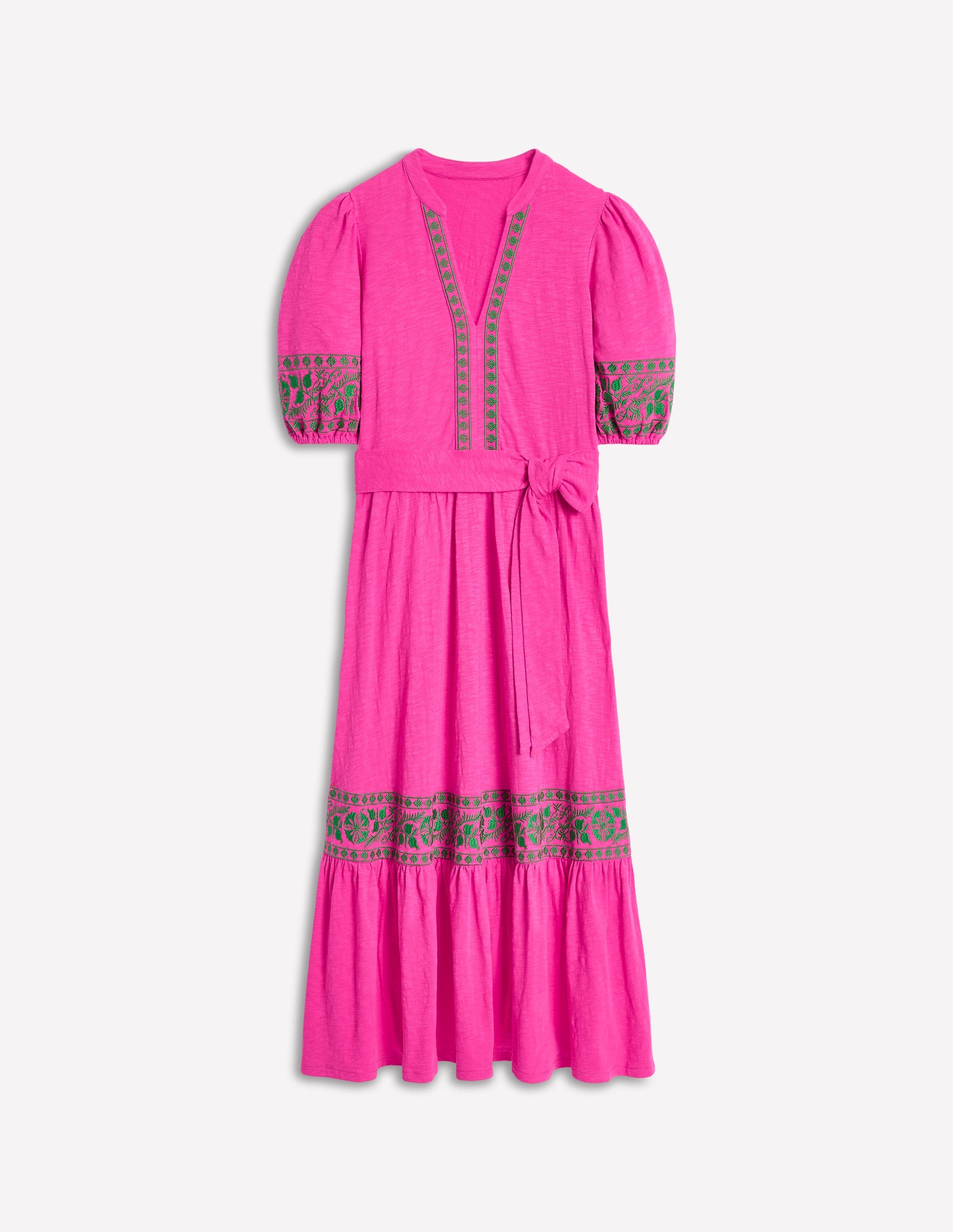 amara embroidered jersey dress Hale Bob Women's Amara Embroidered Midi Dress - Natural