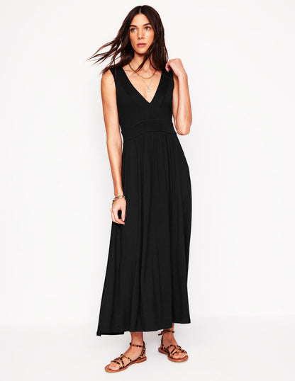 Olympia Jersey Maxi Dress-Black