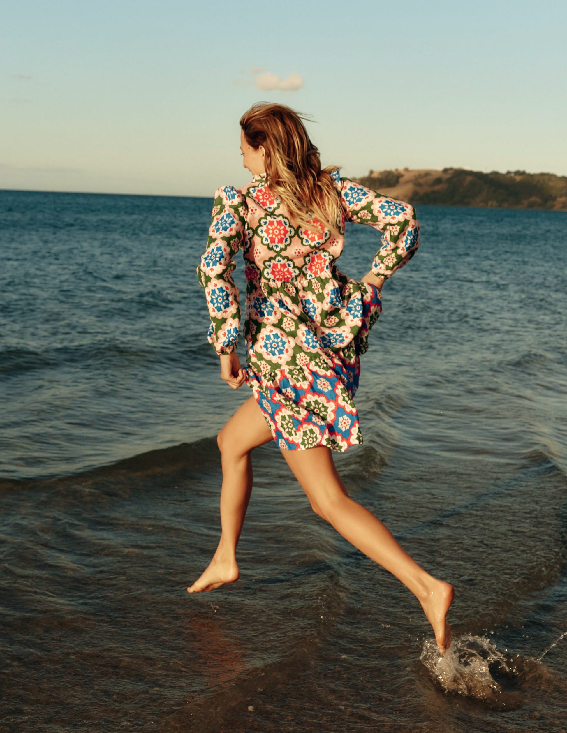 Esme Linen Mini Dress-Multi, Bloom Geo | Boden Global Esme Linen Mini Dress-Multi, Bloom Geo | Boden Global